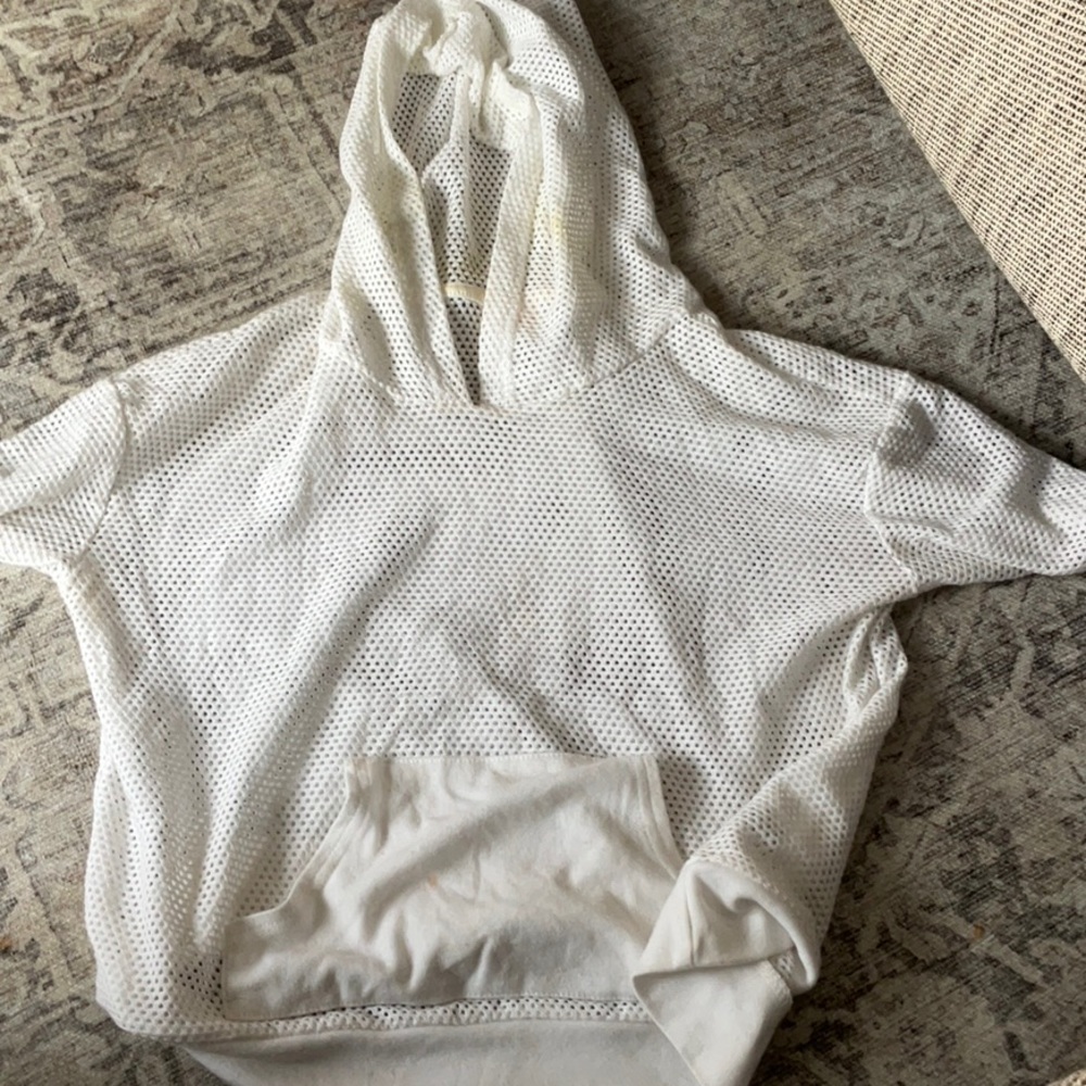 White see-through jacket for outdoor or pool wear